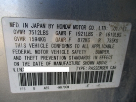 2011 HONDA FIT SILVER 1.5L AT A16481